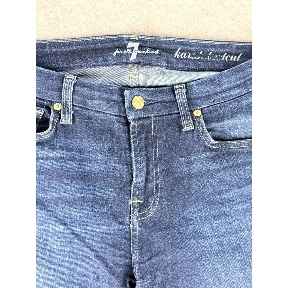 7 For All Mankind Karin Bootcut Jeans Dark Blue Wash Size 29 - Picture 2 of 9